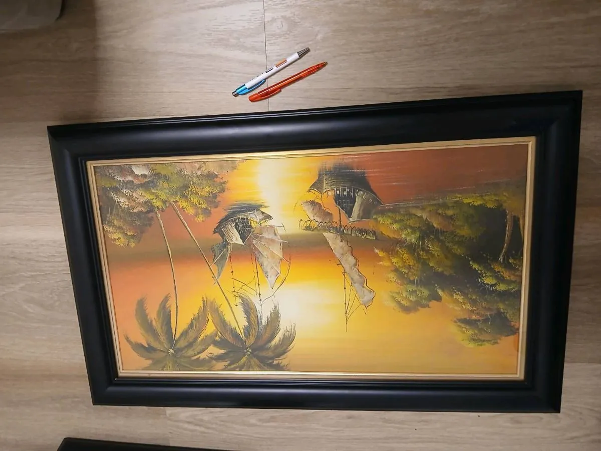Framed painting , cost 750, sell for 50 - Image 2