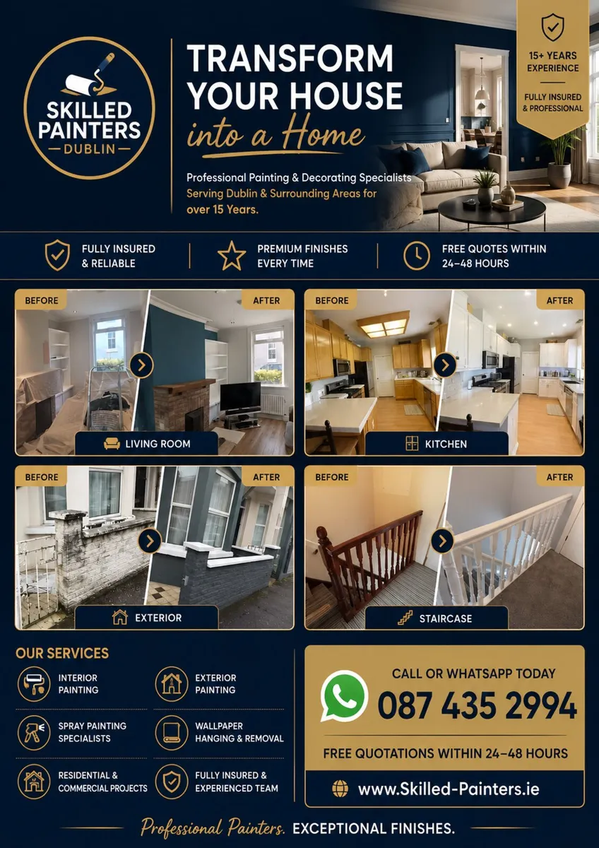 SKILLED PAINTERS DECORATORS DUBLIN TOP RATED - Image 4