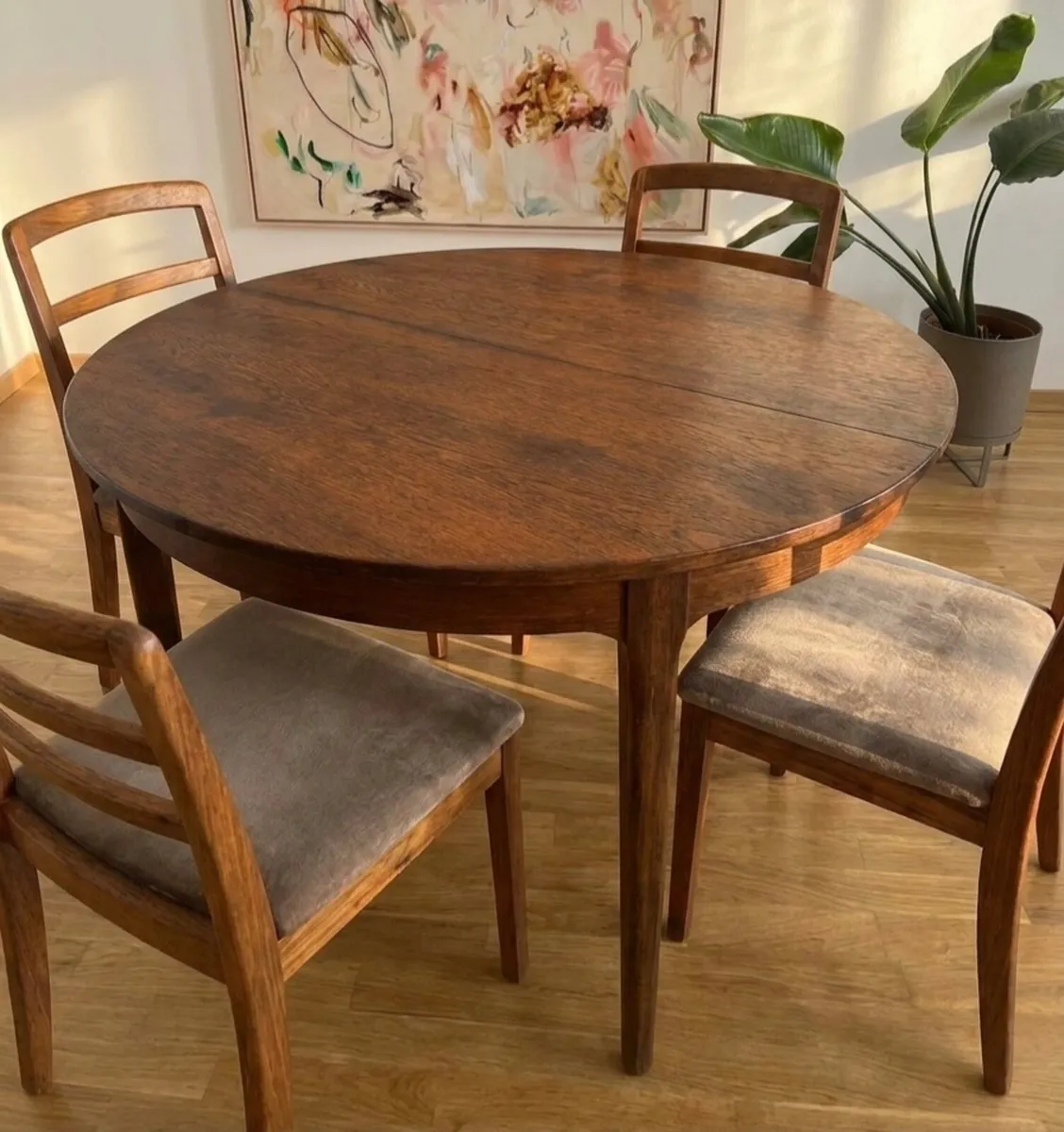 Mid Century Extending Dining Table & 4 Teak Chairs - Image 3