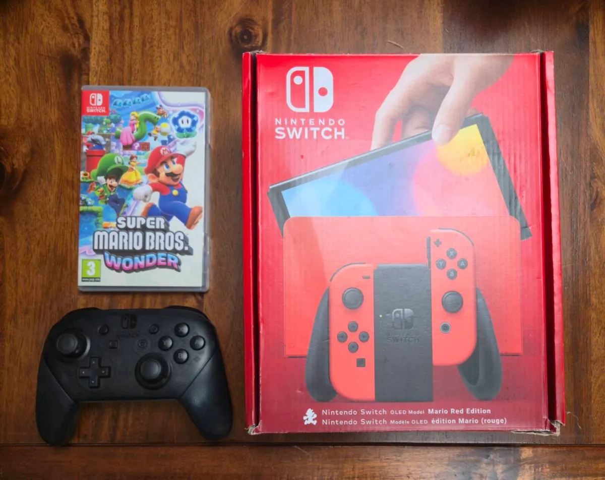 Nintendo Switch OLED Mario Red Edition + Wonder - Image 1