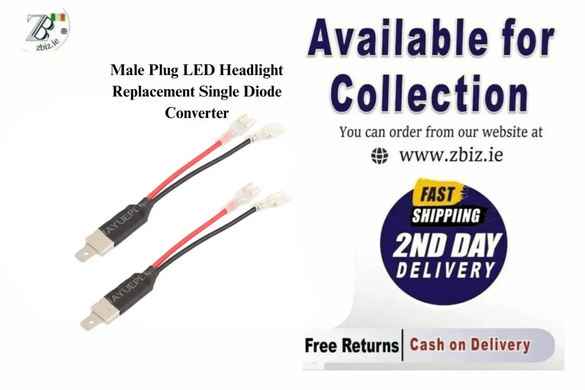 Male Plug LED Headlight Replacement Single Diode - Image 1
