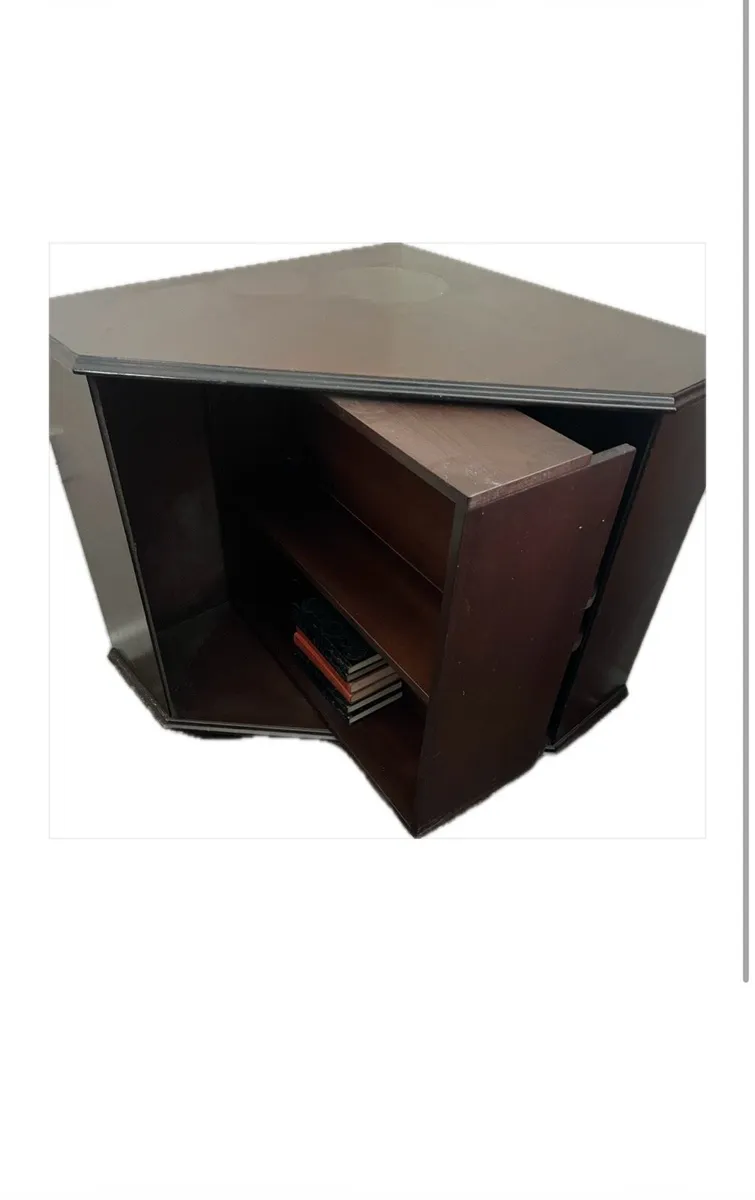 Mahogany Corner Cabinet. Books and Drinks Swivel. - Image 2