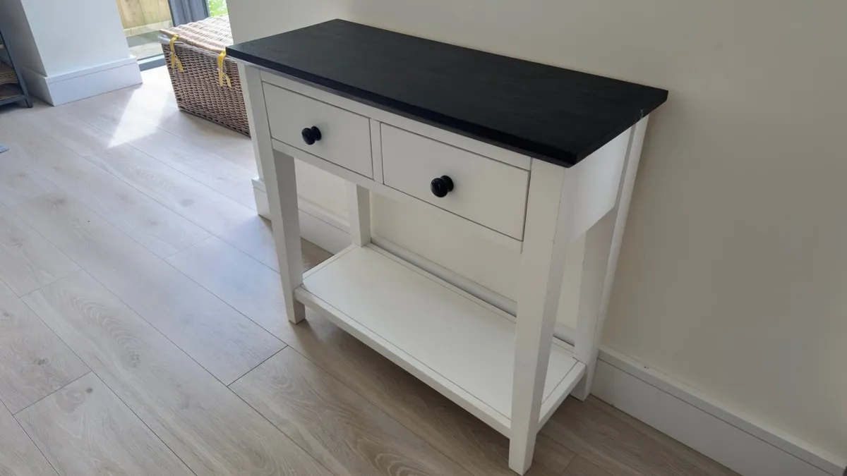 Sleek Two-Tone Console Table with Drawers - Image 1
