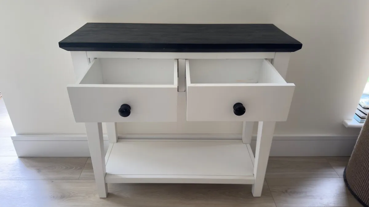 Sleek Two-Tone Console Table with Drawers - Image 3
