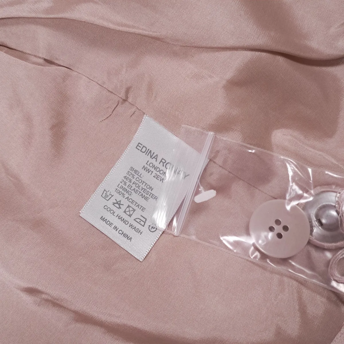 Edina Ronay Blush Pink Embossed Pattern Coat L/XL - Image 4