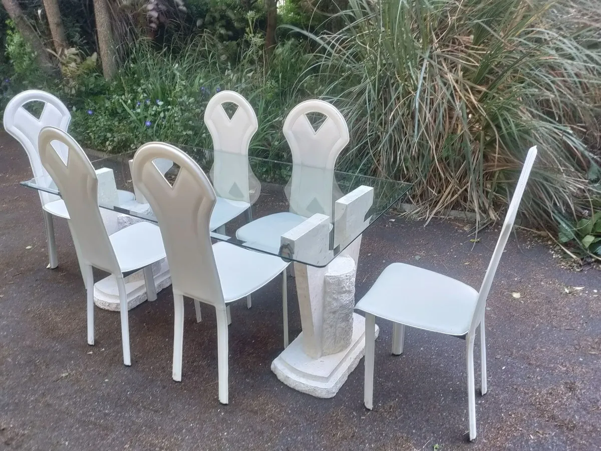 Glass Table and Chairs - Image 1