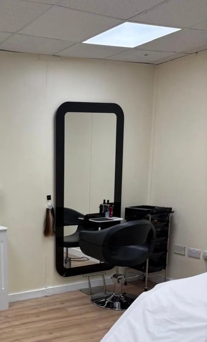 Hair dressing mirror, chair and foot stool