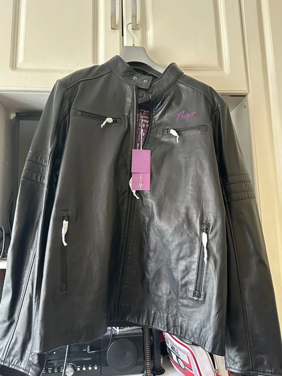 Prince Leather Biker Jacket - Image 4