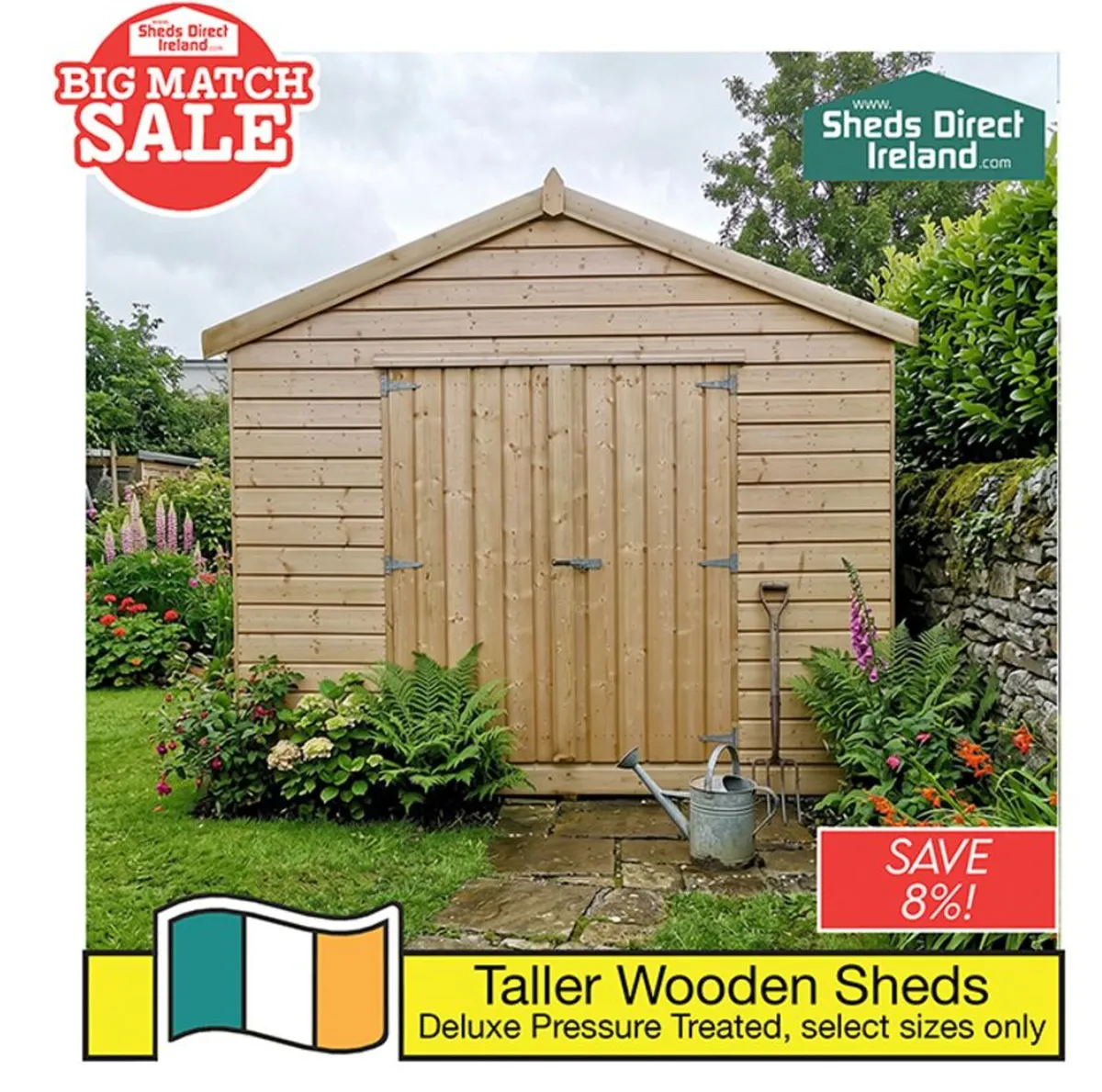 Tall Wooden Shed : Standard Style - Image 1