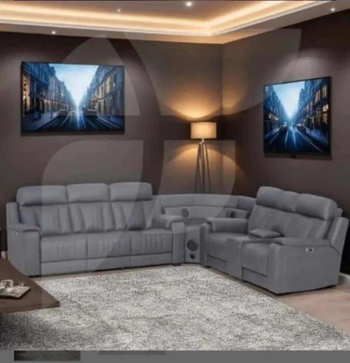 Angelo Sectional Slate / Built in Speakers - Image 1