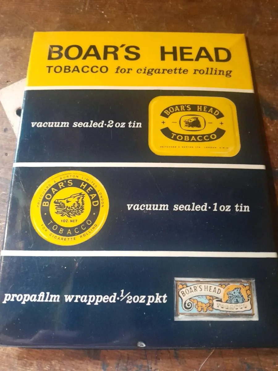 Vintage  tin boars head  show card - Image 3