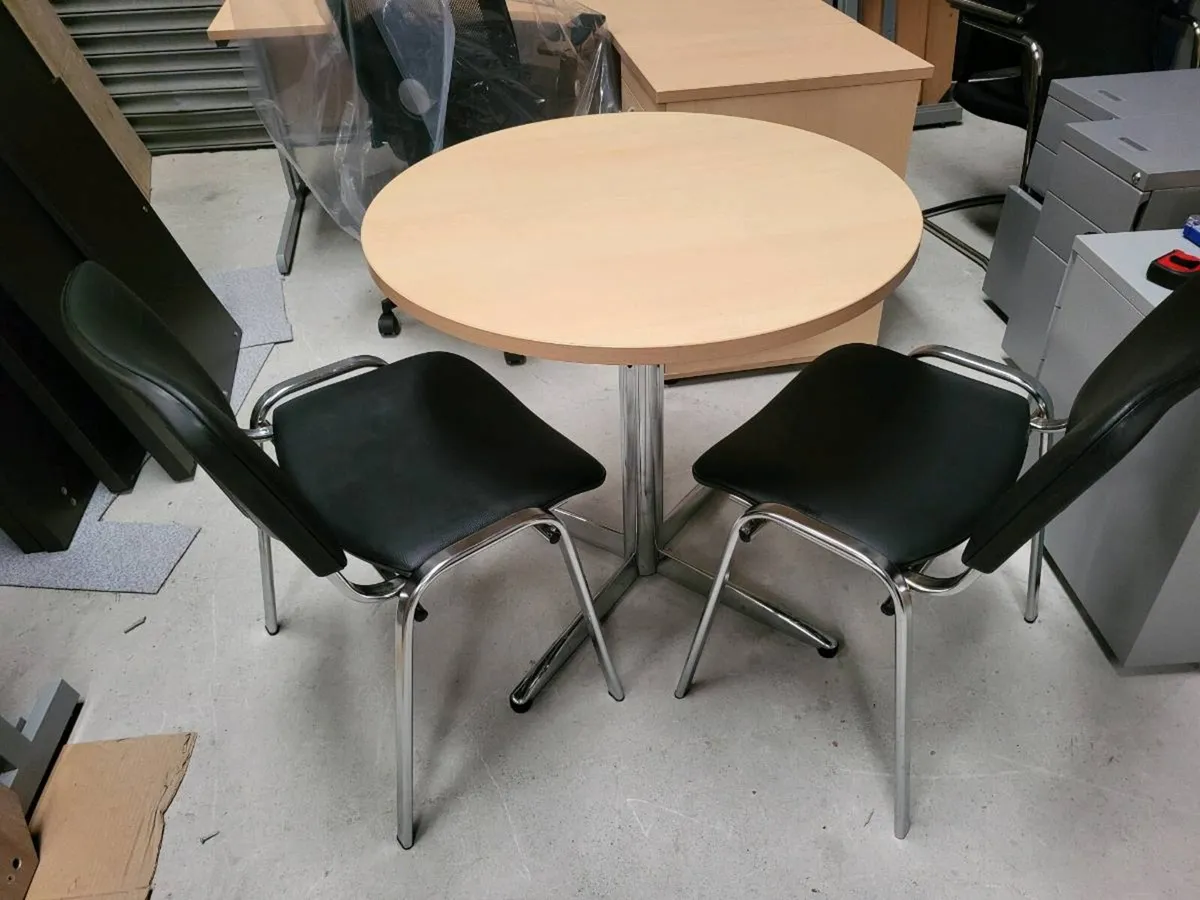 800mm Consult Table & 2 Chairs. - Image 1