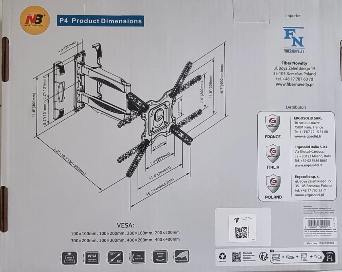 TV Wall Mount Bracket Tilt Swivel 32" - 55" TV - Image 2