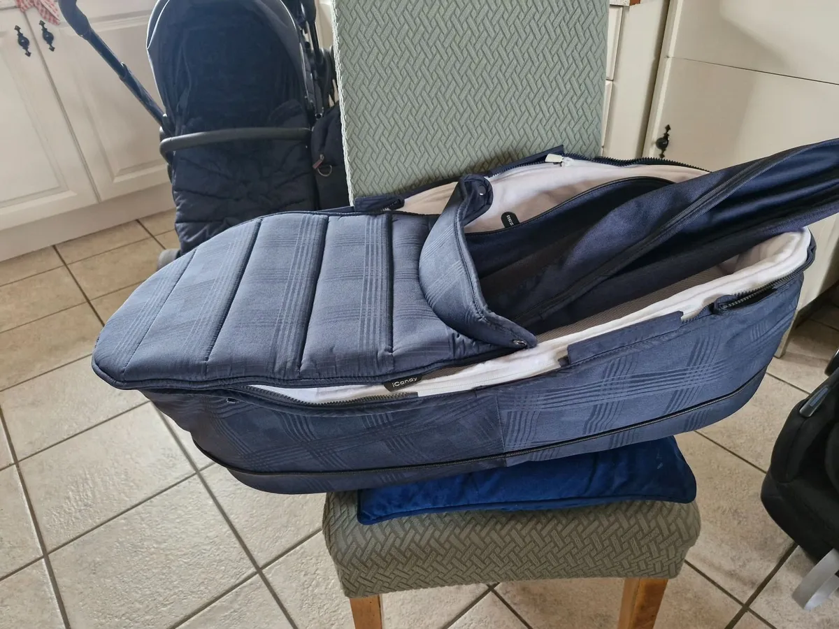 navy blue icandy peach double pram/stroller - Image 2