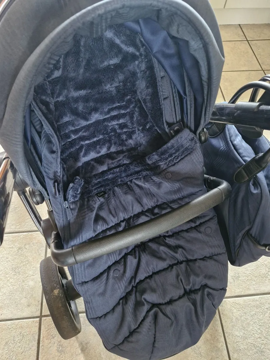 navy blue icandy peach double pram/stroller - Image 3