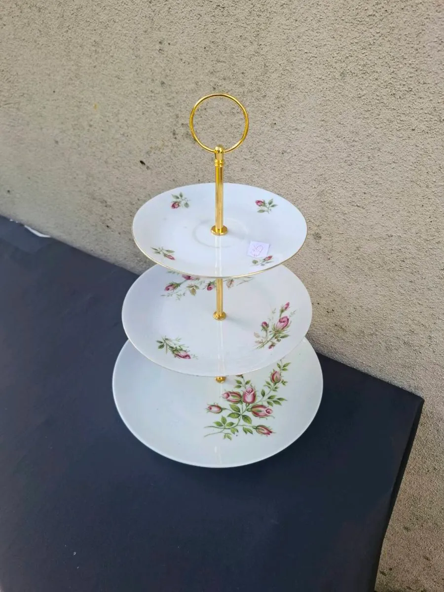 By post only rose china cake stand - Image 2