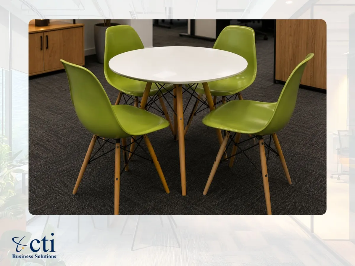 10 X Round White Office Breakout Tables - Grade A - Image 3