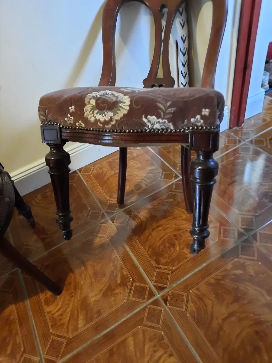 Pair of antique parlour chairs - Image 4