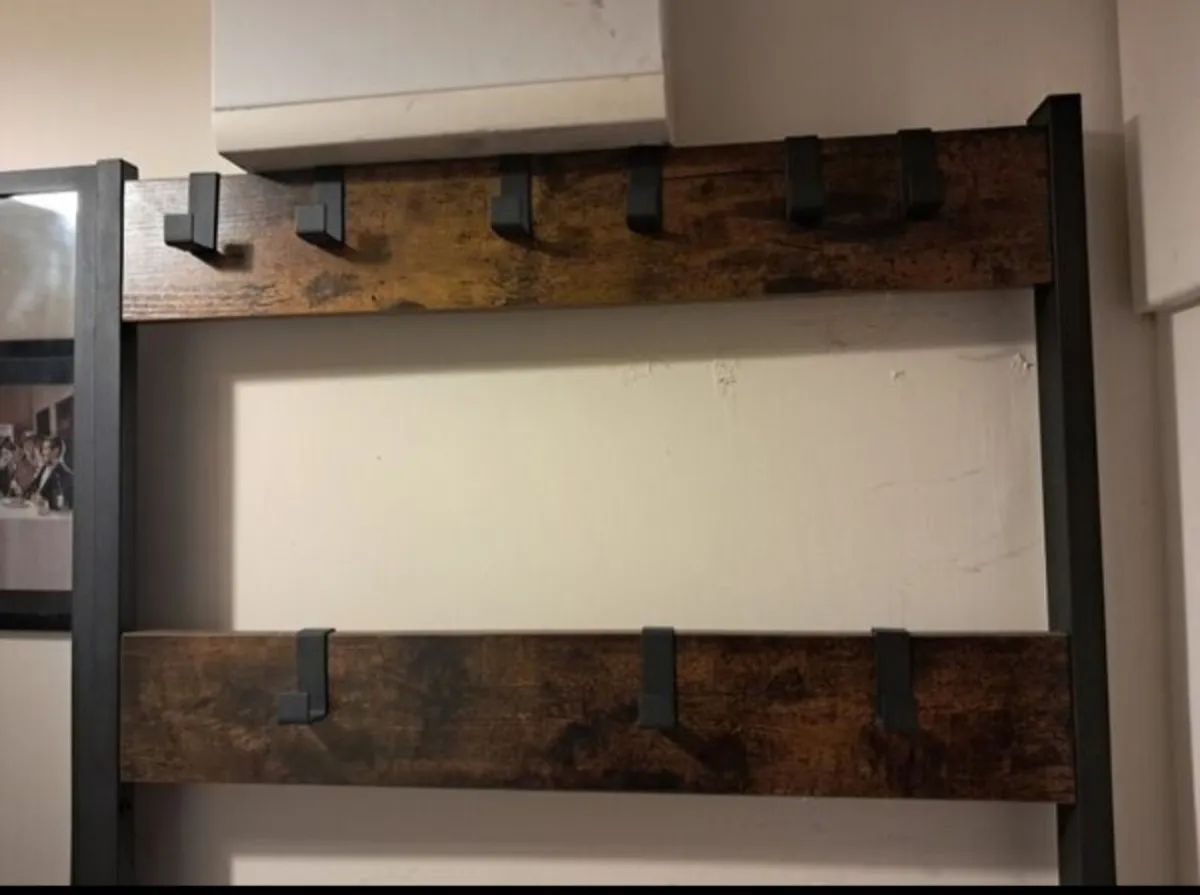 Walnut Coat and shoe stand - Image 4