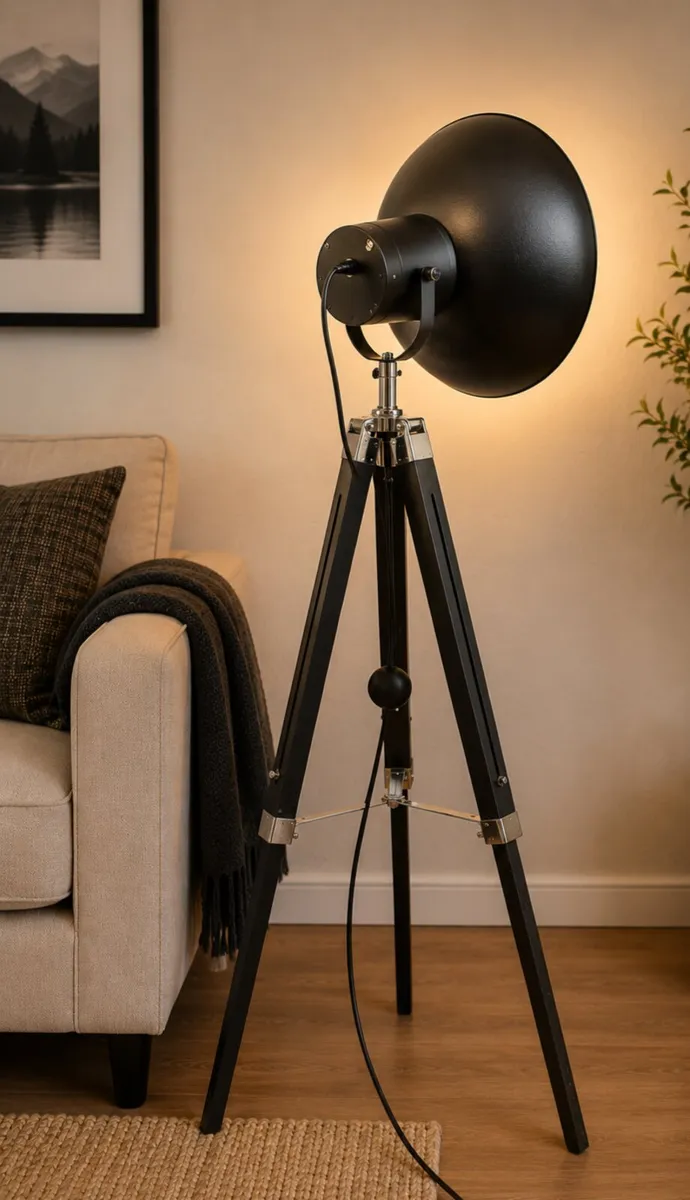 Modern Tripod Floor Lamp – Industrial Style - Image 3