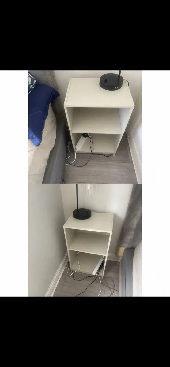 2 Bedside Tables – Light Cream / Off-White – €10 E