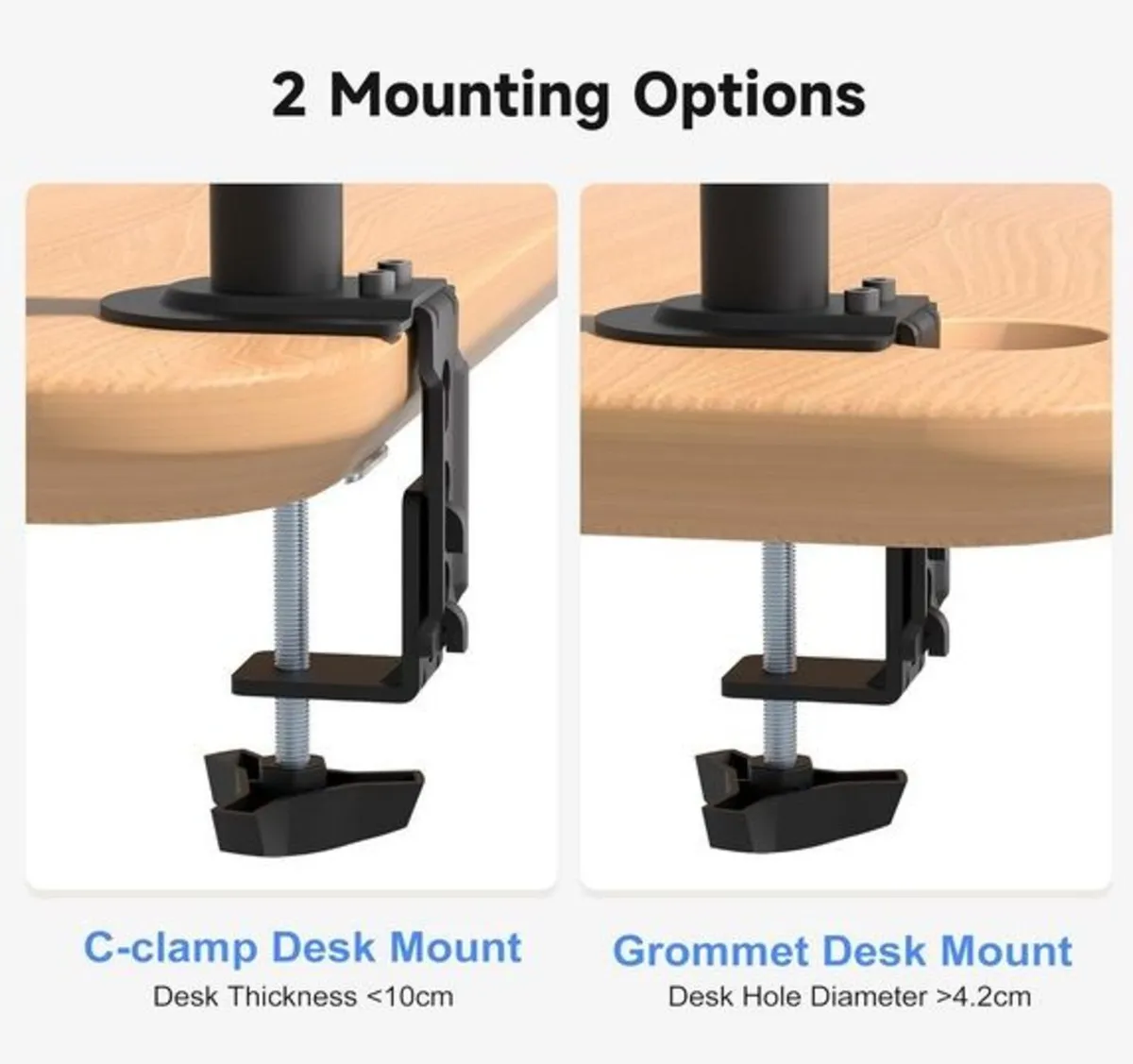 Dual Monitor Arm for 13-32 inch,  VESA 75/100 - Image 3