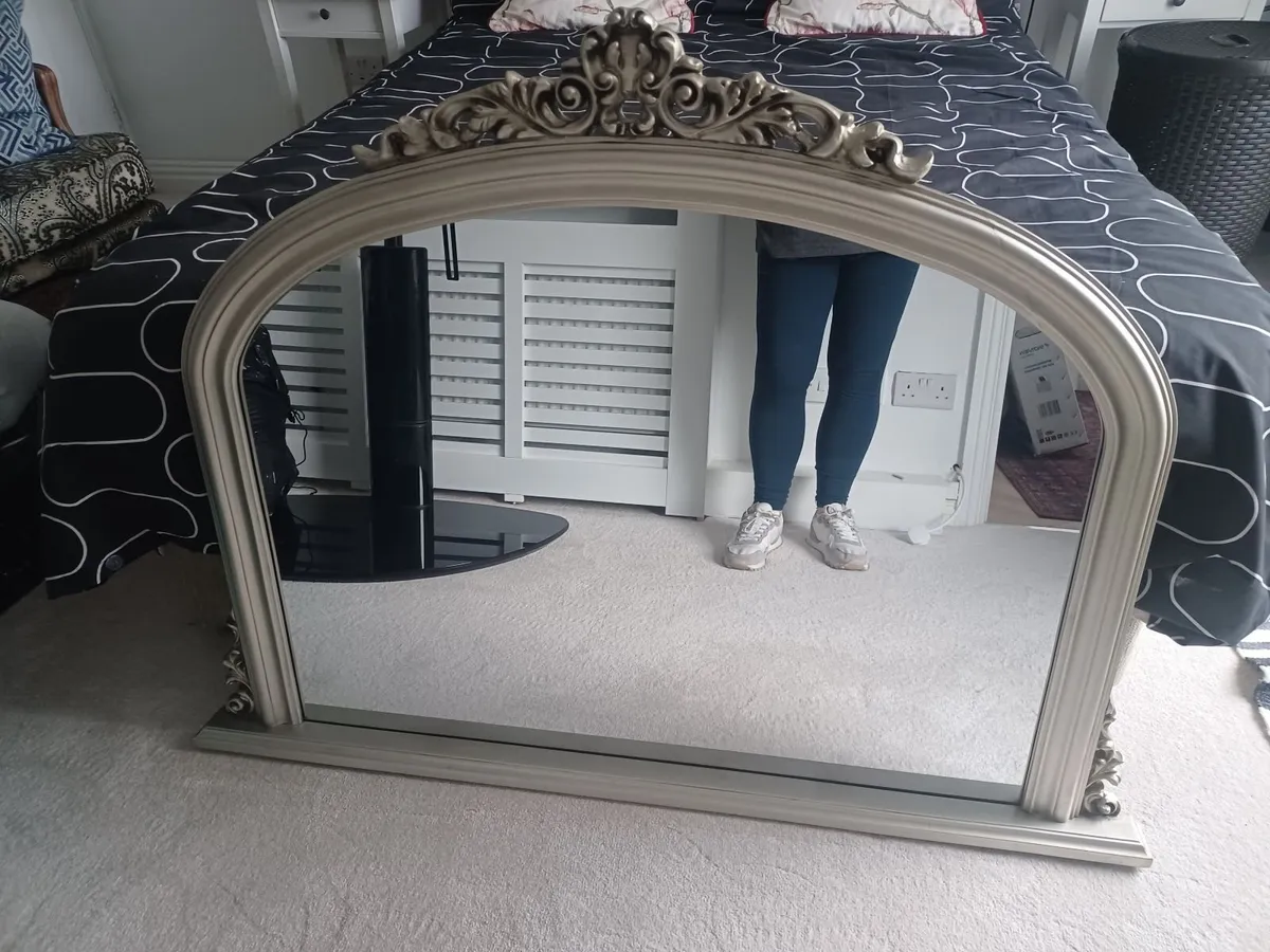 Silver Ornate Mirror - Image 1