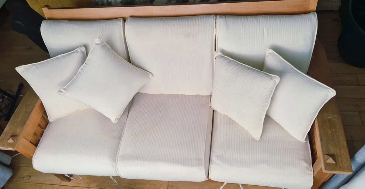 Real Oak 3 seat sofa and armchair - Image 1