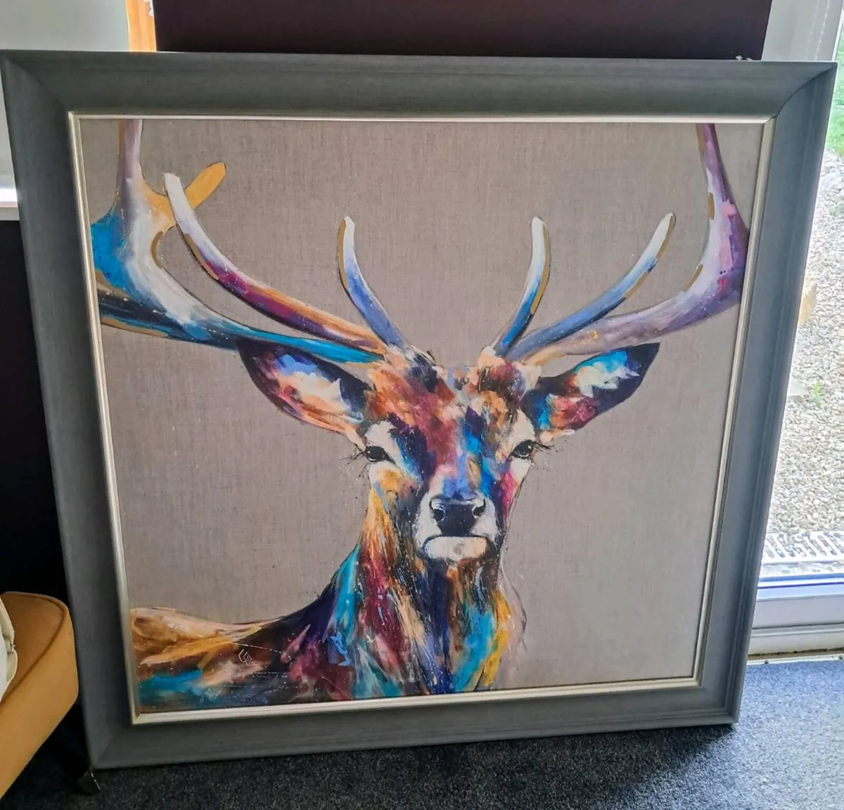 Multicoloured Stag Painting - Show stopping piece - Image 1