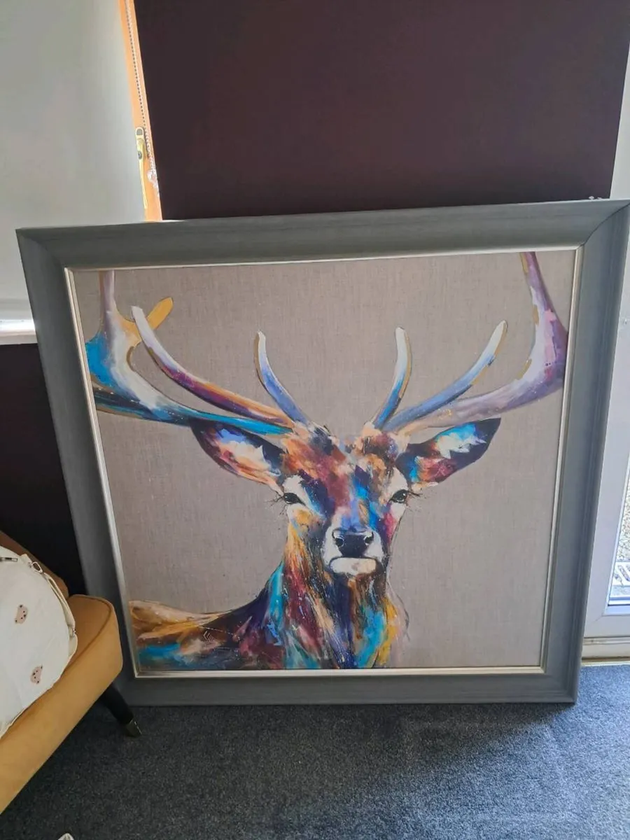 Multicoloured Stag Painting - Show stopping piece - Image 2