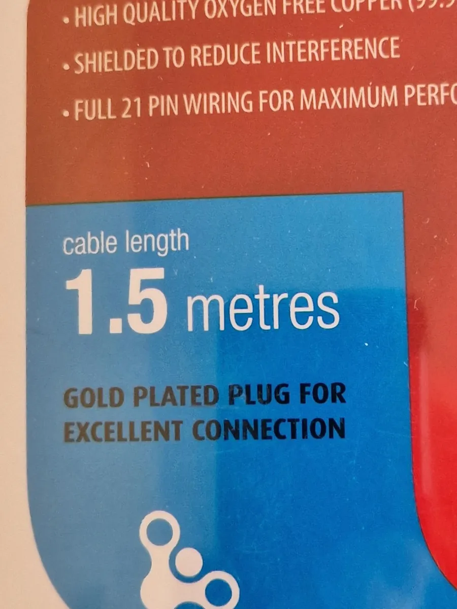 NEW SEALED LOGIK Gold Plated Scart Cable 1.5 Mtr - Image 2