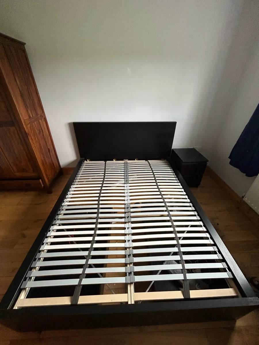 King Bed Frame & Side Locker - Image 1