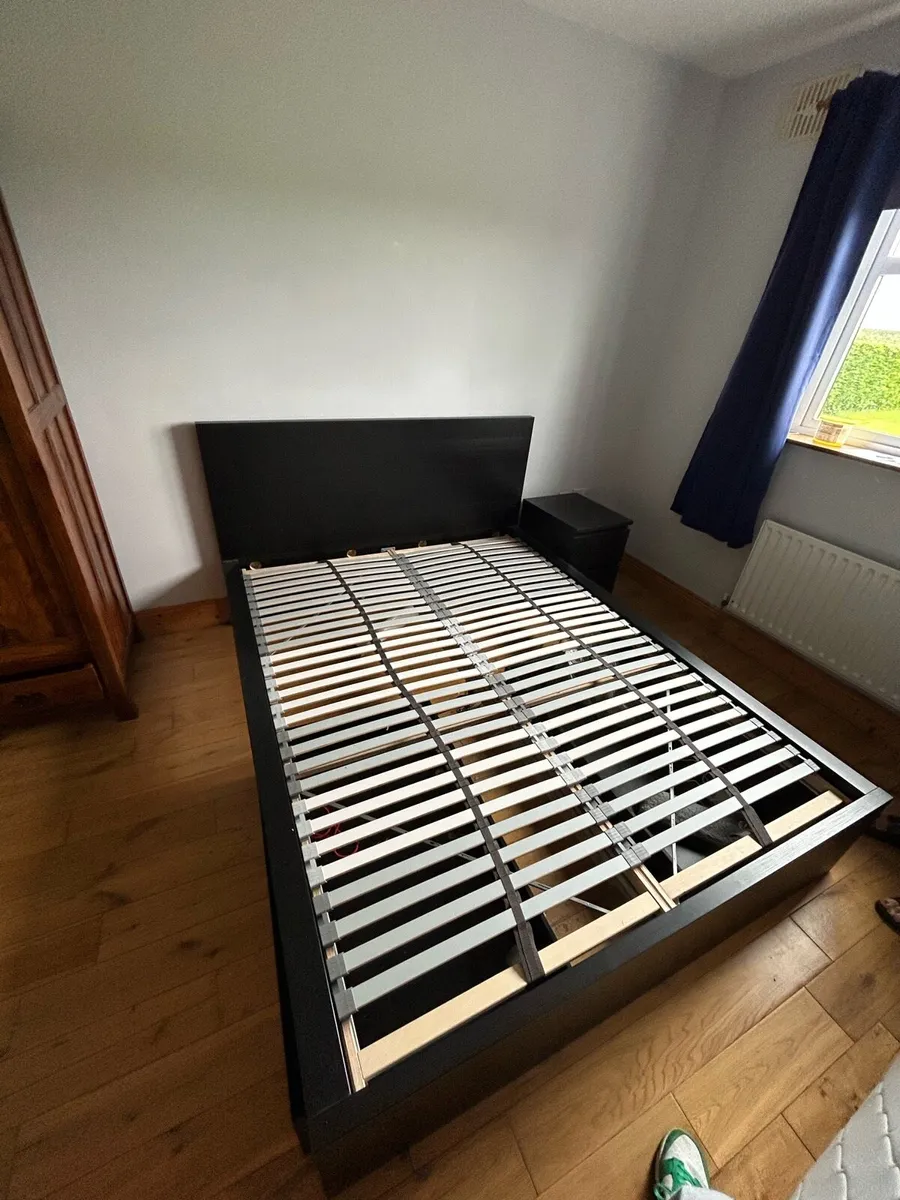 King Bed Frame & Side Locker - Image 2