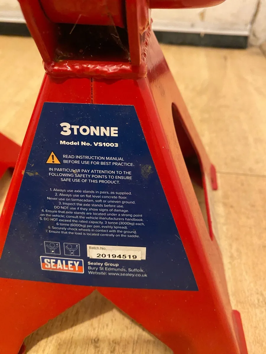Sealey 3 Tonne Axle Stands / Jack Stands DUNDRUM - Image 2