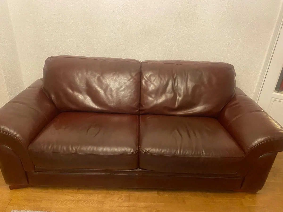 Genuine Leather Couch - Image 1