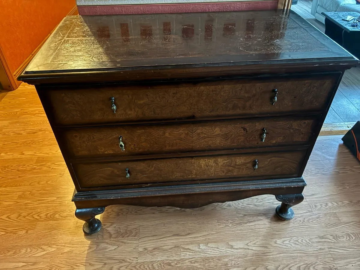 Antique mahogany chest of draws - 3 draws - Image 1