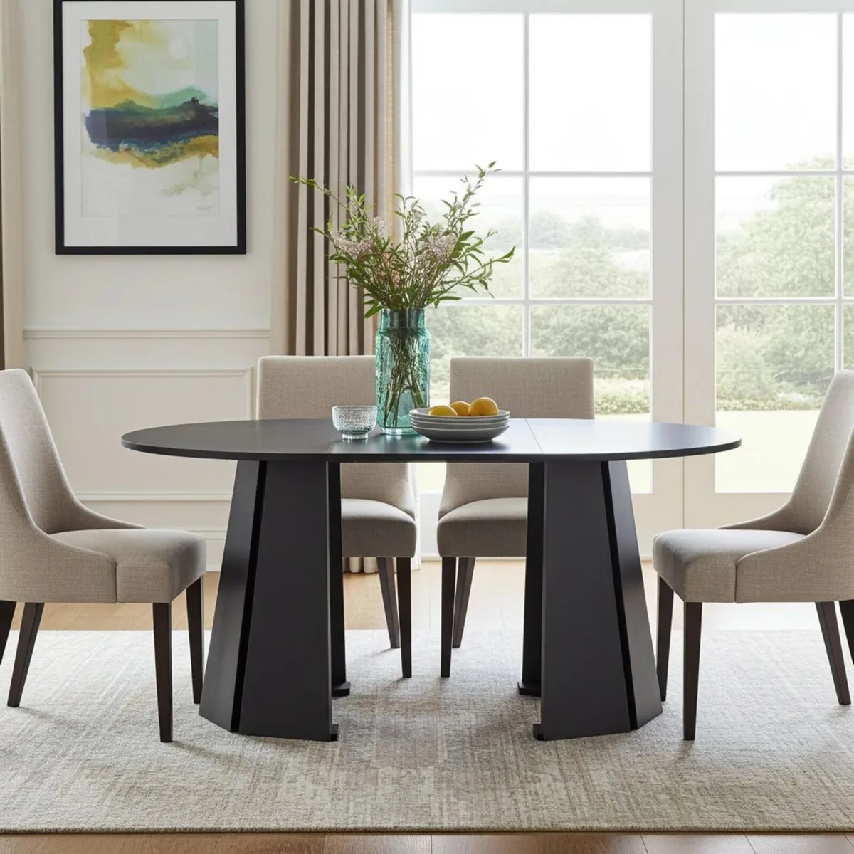 Sterling Extendable Dining Table Black up to 180 - Image 1