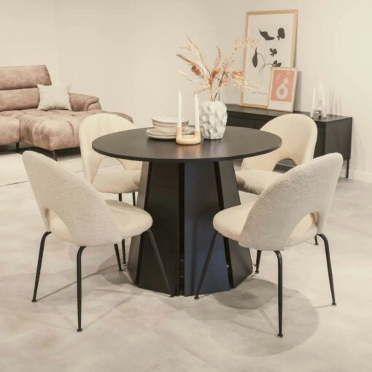 Sterling Extendable Dining Table Black up to 180 - Image 4