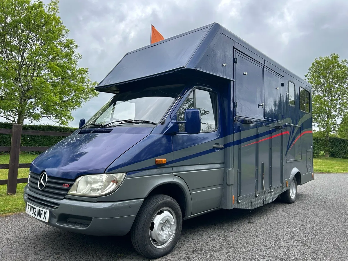 Mercedes 416 2 horse living quarters NI REG - Image 1