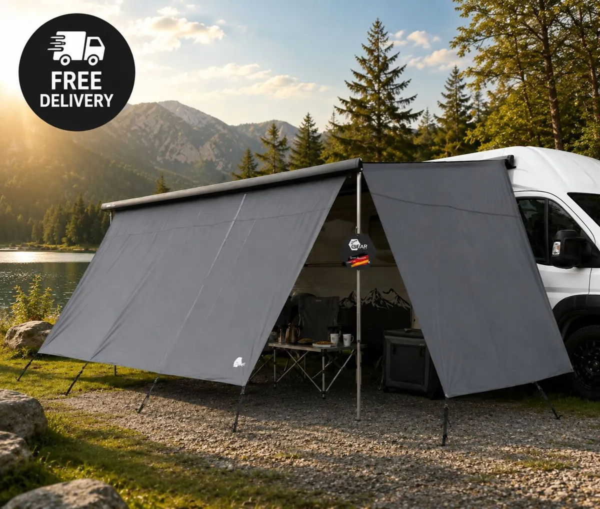Campervan Awning Privacy Wall Set 430 x 200 cm - Image 2