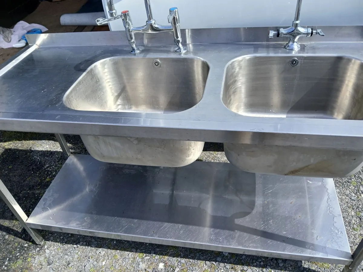 Staneless steel cabbinet double sink unit