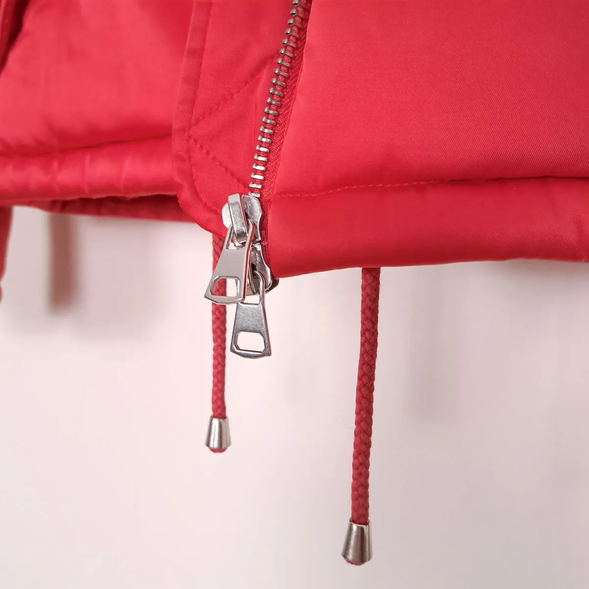 Topshop Bright Red Puffer Jacket Hooded 8UK/36EU - Image 3