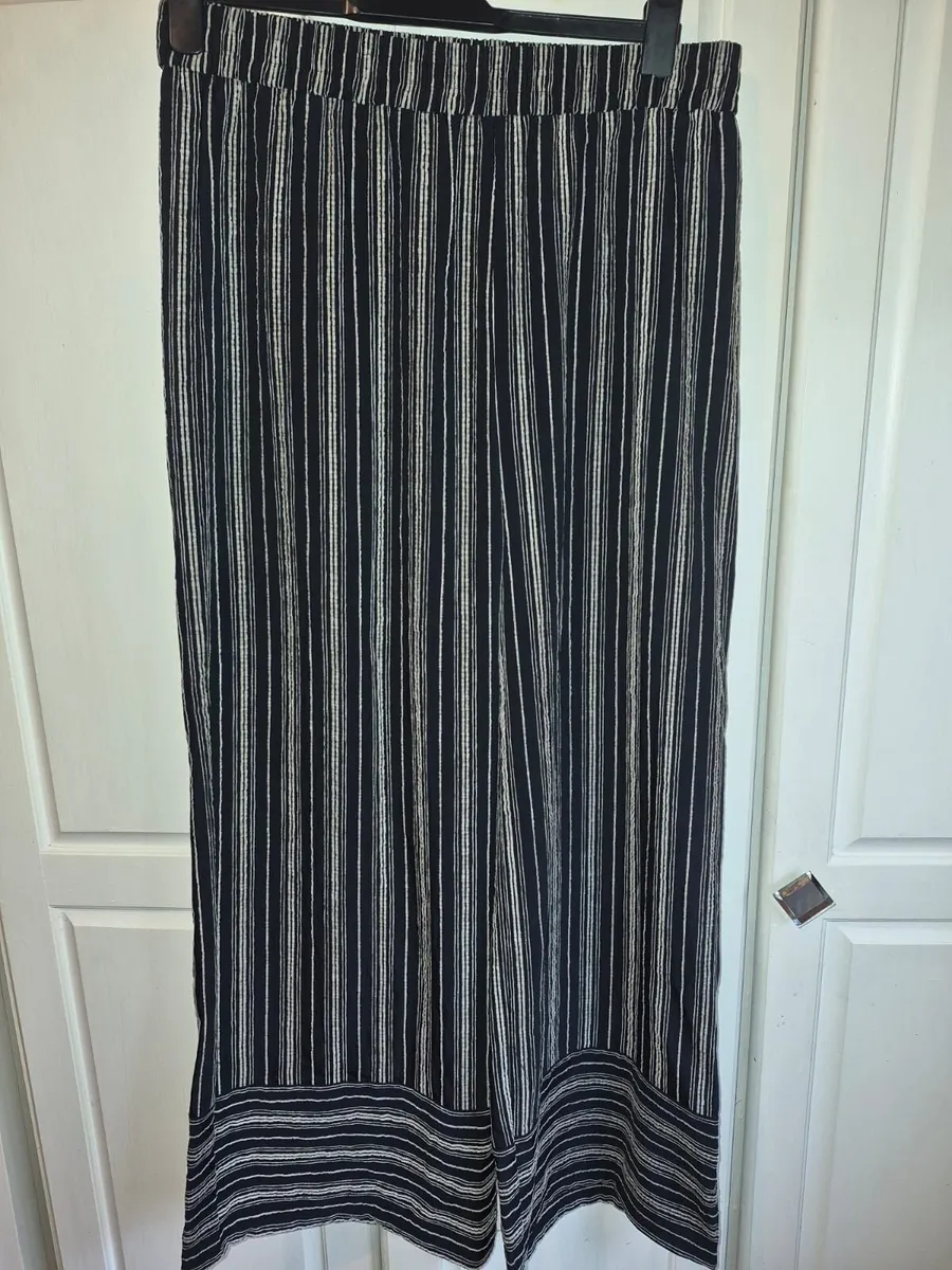 Ladies stripe wide leg  trousers - Image 1