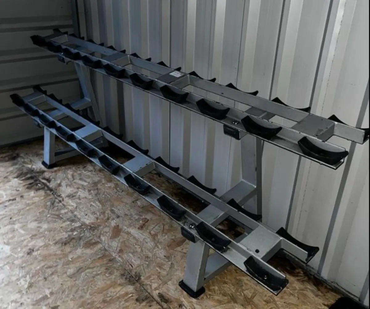 2 tier 7ft dumbbell rack. Holds 20 dumbbells - Image 2