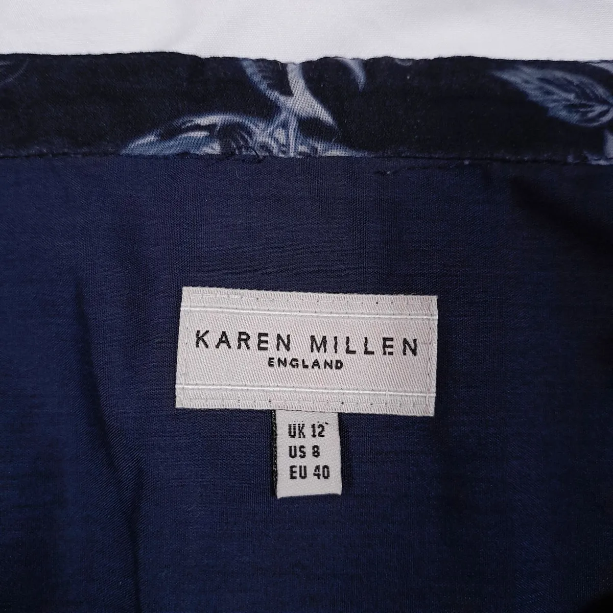 Karen Millen Navy White Floral Skirt 12UK/40EU - Image 3