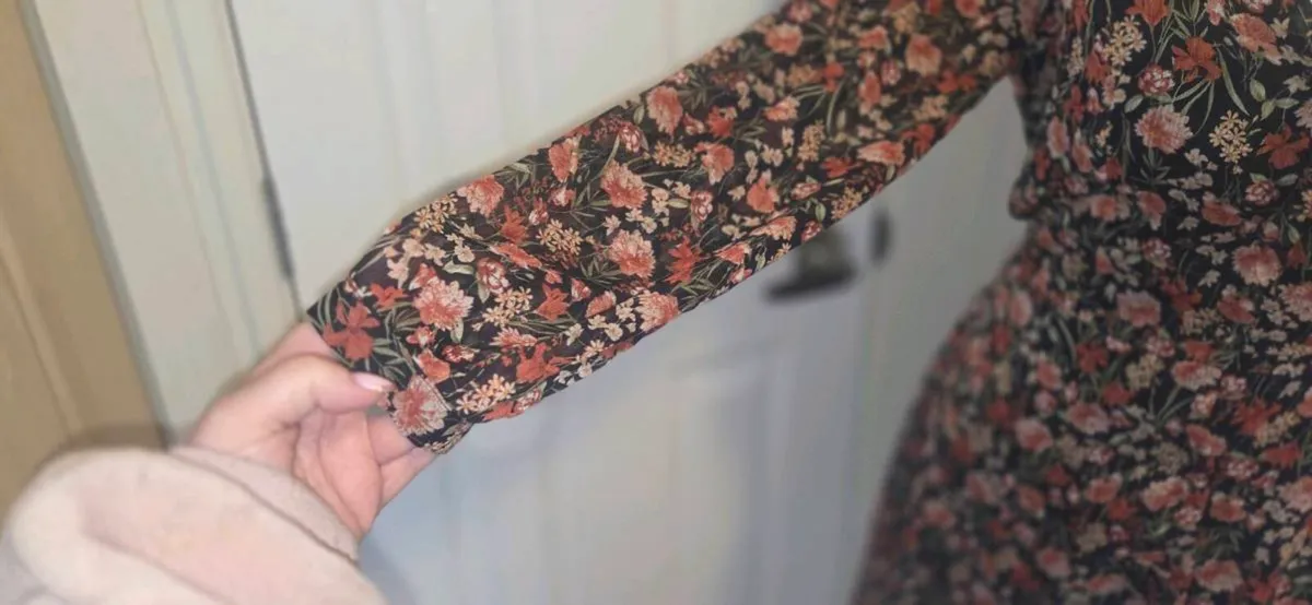 Primark Floral Wrap Mini Dress UK 10 Boho Chiffon - Image 2