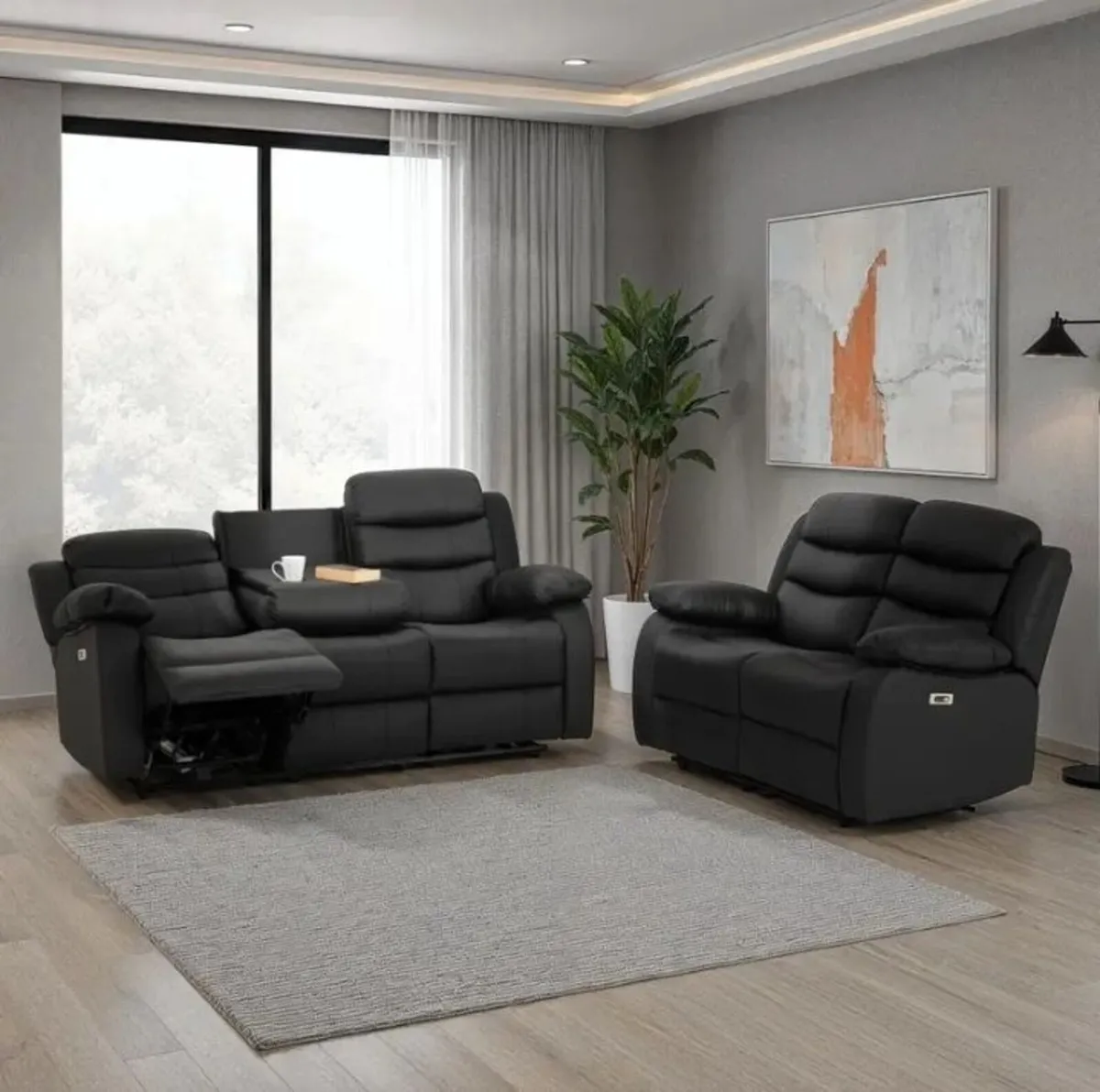 Roma 3+2 Electric Recliner Suite / 2 Colours - Image 1