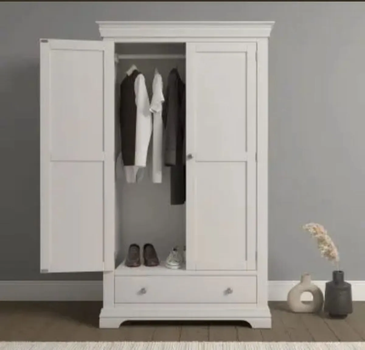 Bordeaux 2 Door Wardrobe Ivory - Image 1