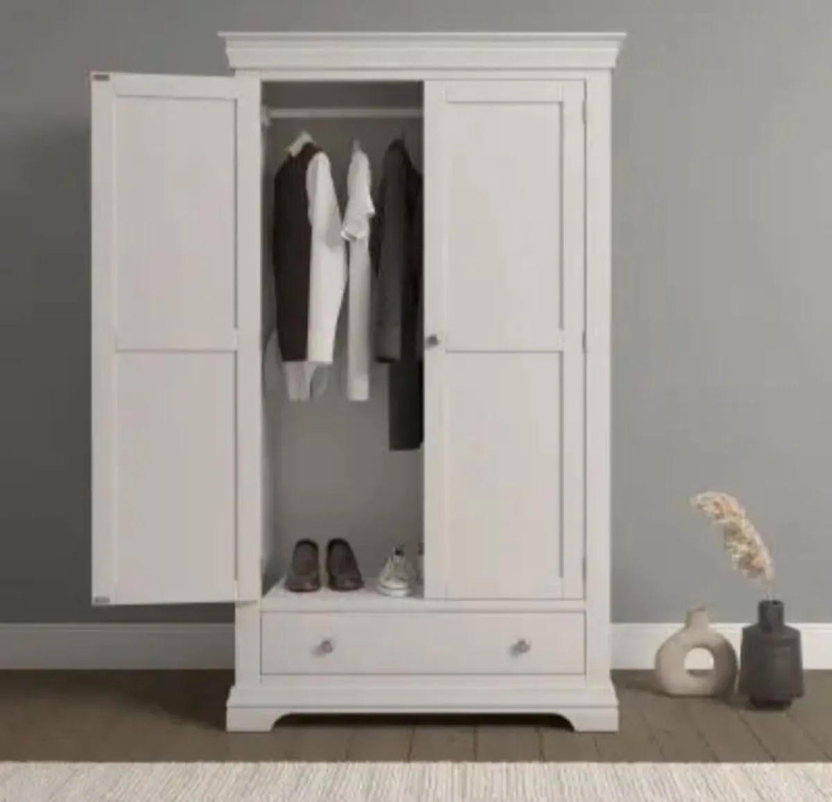 Bordeaux 2 Door Wardrobe Ivory - Image 2