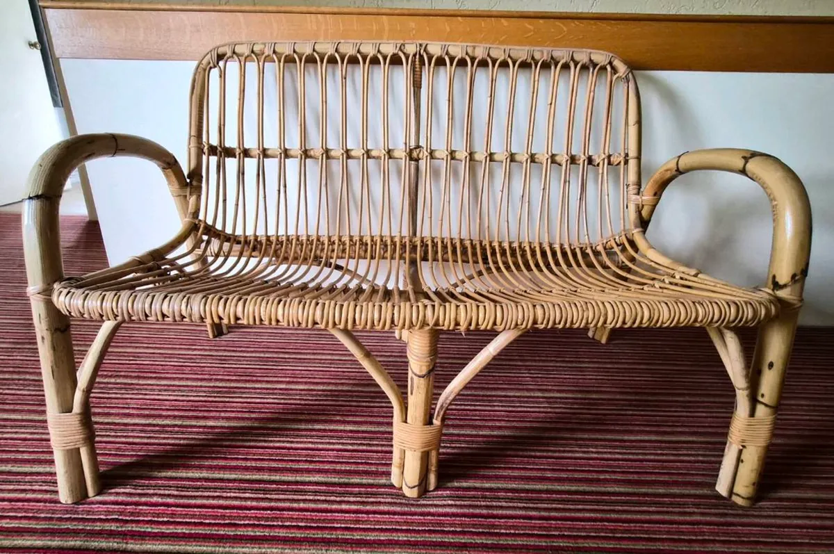 Cane two seater sofa - Image 1